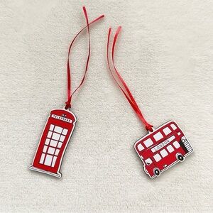 Victoria Eggs UK London Bus Phone Box Decor Set of Two MDF Made in Britain